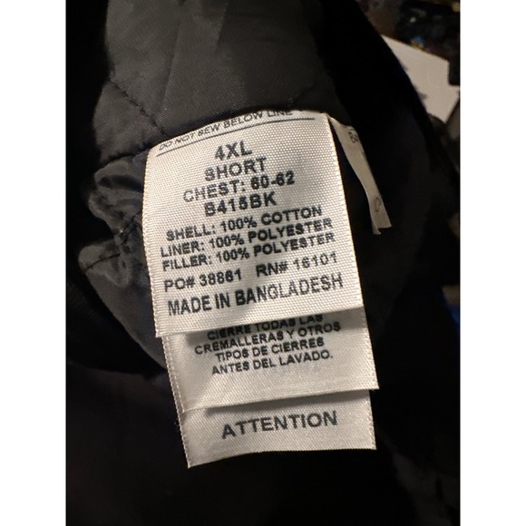 Berne Workwear Bib Overalls Mens 4XL Short Black Quilted Insulated Coveralls - Picture 2 of 11